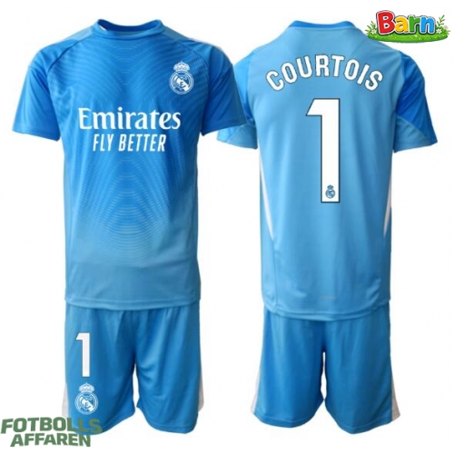 Real Madrid Thibaut Courtois #1 Målvakt Hemmaställ Barn 2025-26 Kortärmad (+ Korta byxor)